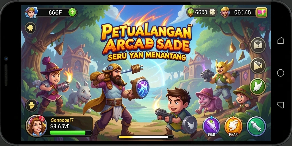 Gameplay Arcade penuh warna dan menarik di 666F.