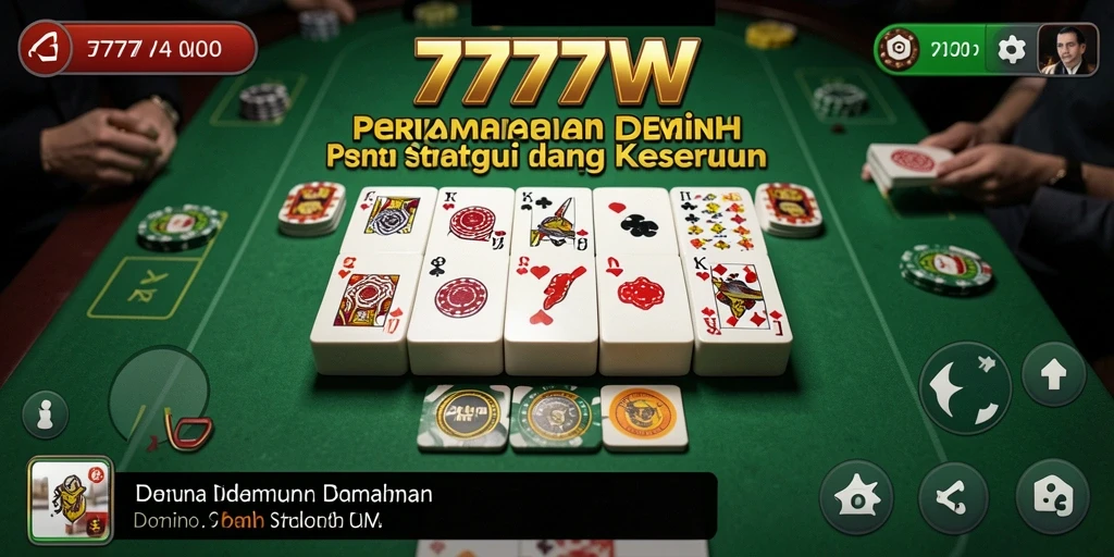 Tampilan gameplay menarik dari permainan Domino 7777W.
