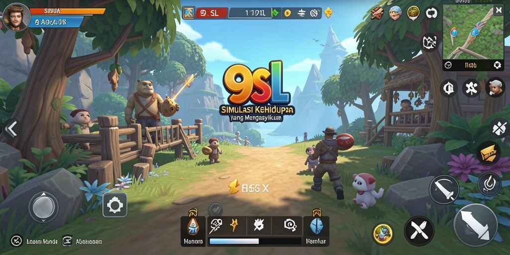 Screenshot gameplay <strong>9SL</strong> yang menunjukkan aktivitas interaktif yang seru.