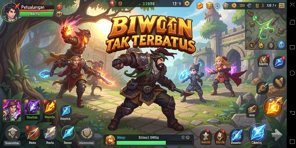 Tampilan gameplay menakjubkan di dunia ARPG BIWIN yang penuh petualangan.