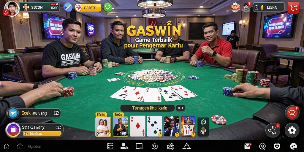 Screenshot GASWIN menunjukkan suasana seru saat bermain Poker.