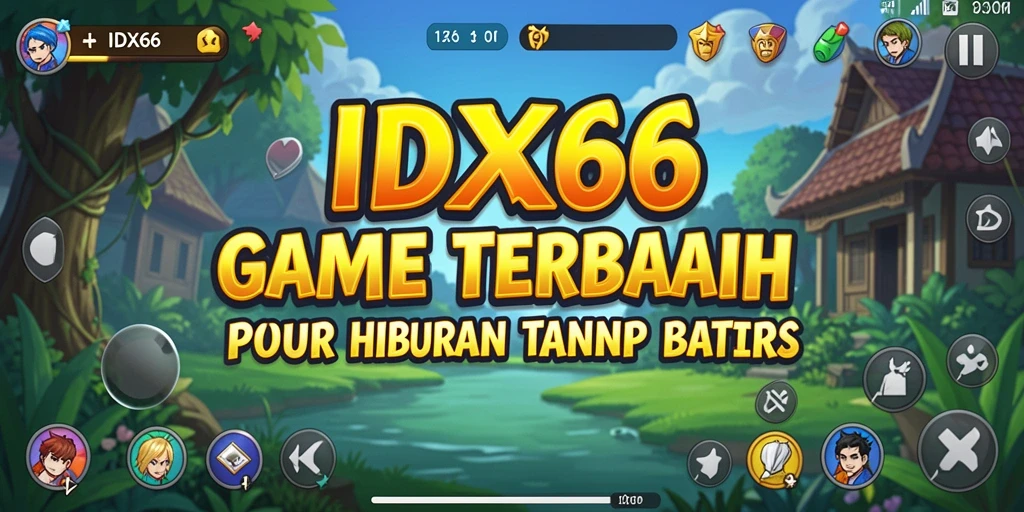 Tampilan gameplay IDX66 dengan karakter otomatis yang mengumpulkan sumber daya.