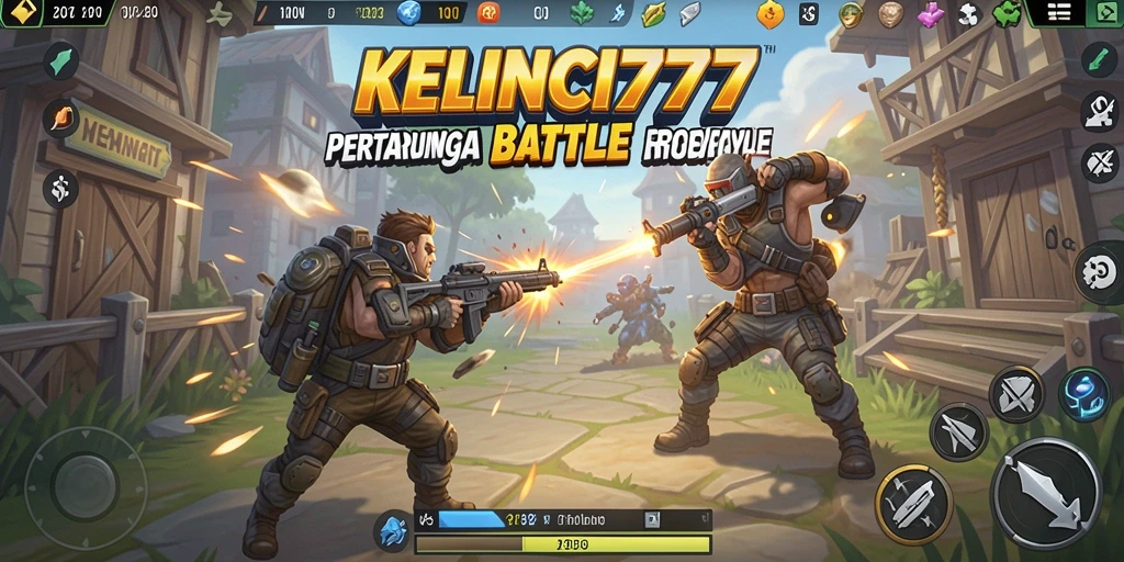 Tampilan aksi seru dalam gameplay Battle Royale KELINCI777.