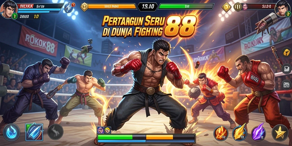 Screenshot ROKOK88 menampilkan aksi pertarungan yang mendebarkan.