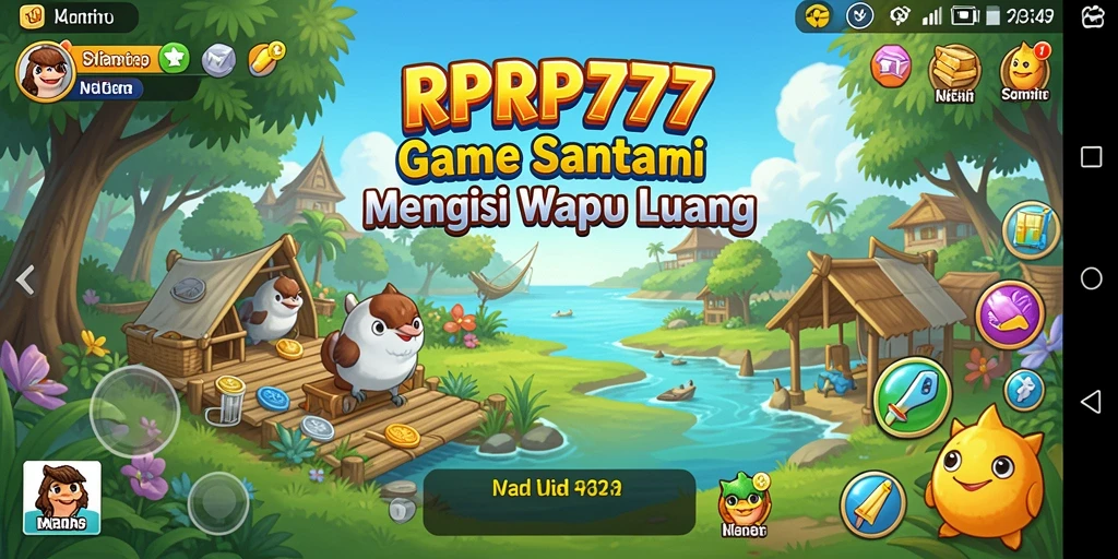 Tampilan gameplay RPRP777 yang ceria dan menghibur.