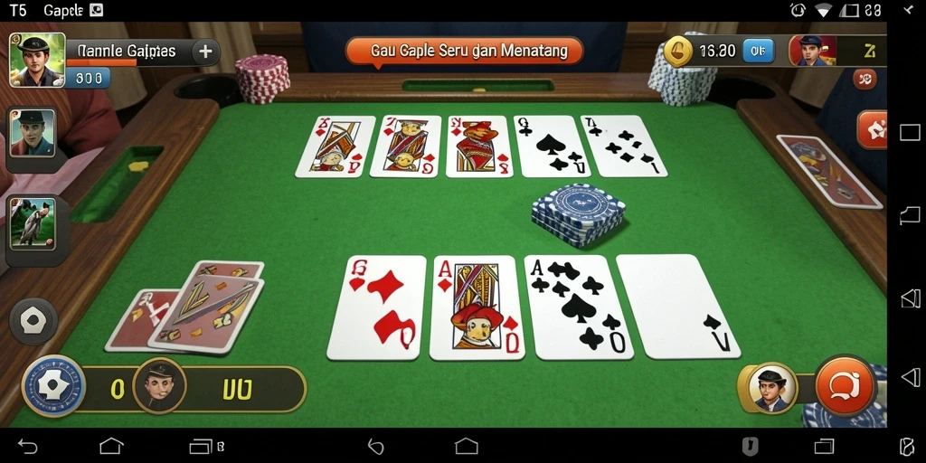 Tampilan gameplay T6 yang seru dan menarik dalam permainan Gaple.