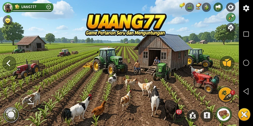 Tampilan menarik dari gameplay UANG77 yang menampilkan aktivitas pertanian.