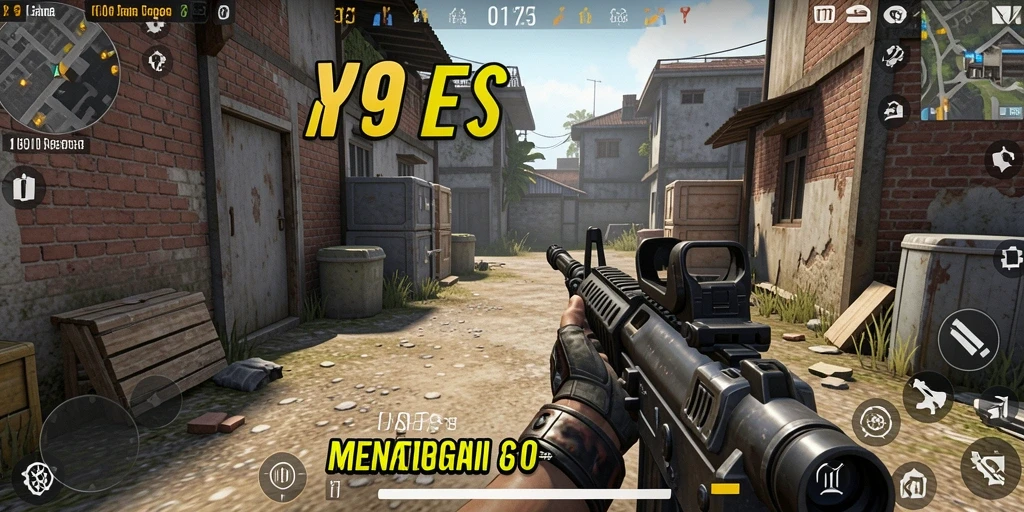 Tangkapan layar gameplay menampilkan aksi tembak-menembak intens dalam Y89.